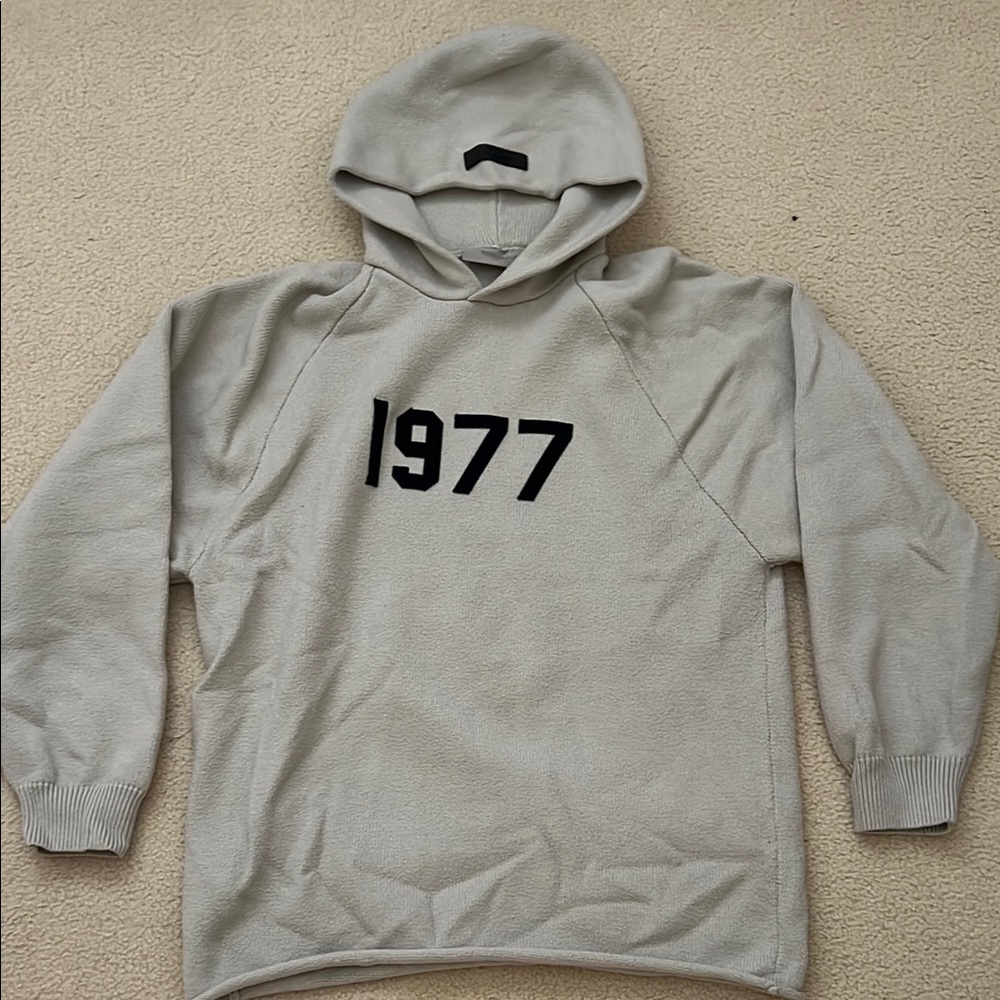 Beige Essentials Pullover Hoodie